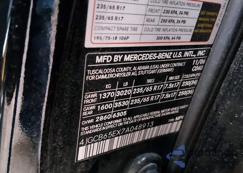 2007 Mercedes-Benz R 350 4Matic z USA, uszkodzony, nr VIN 4JGCB65EX7A048913